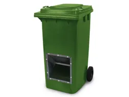 verrijdbare zoutbak,240l,HxBxD 1075x580x730mm,HDPE,groen,deksel groen