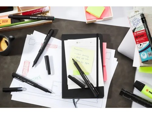 Fineliner STABILO dr!ver Fijne punt 0.4 mm Zwart