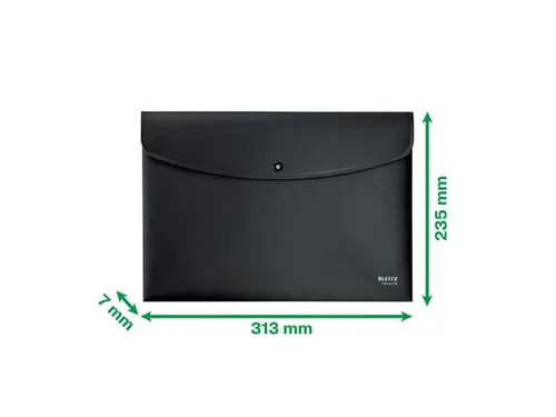 Enveloptas Leitz Recycle A4 met drukknopen PP zwart