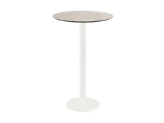 statafel,HxØ 1090x700mm,rond,schotelvoet wit,blad HPL Moonstone