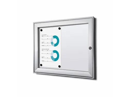 Vergrendelbaar Muurvitrine Indoor/Outdoor Brandwerend 2xA4 Zilver