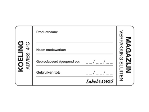 Voedseletiketten 64x37x64mm Aqualabel Koel Magazijnlabel