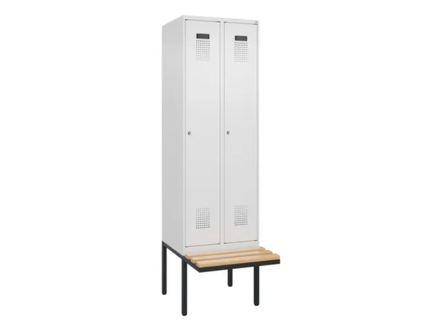 locker met bank,voor scheiding van kleding,HxBxD 2120x600x815mm,2vak