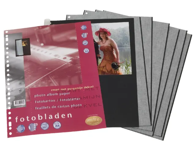 Fotobladen Multo A4 23-Gaats Zwart Met Pergamijn 20 vel