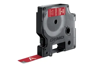 Labeltape Dymo D1 1978366 12mmx3m wit op rood - 2