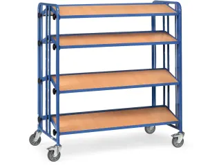 Bakkenwagens 2891 300kg 4 Etages Hout Ral5007 - 1