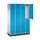 Dubbeldekse garderobekast,RAL 7035/RAL 5012,HxBxD 1950x1220x500mm