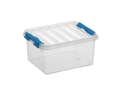 Opbergbox Sunware Q-line 2L transparant/blauw