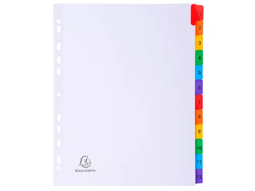 Tabblad Karton 160 Gram A4 + index 12 tabs wit