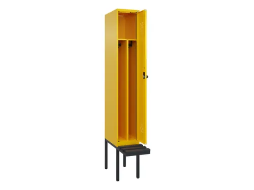 locker met bank,voor scheiding van kleding,HxBxD 2120x300x815mm,1vak