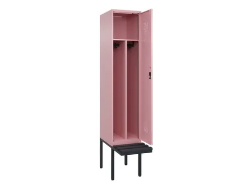 locker met bank,voor scheiding van kleding,HxBxD 2120x400x815mm,1vak