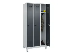 locker,HxBxD 1950x900x500mm,3vak,vak B 300mm,draaigrendel,voeten