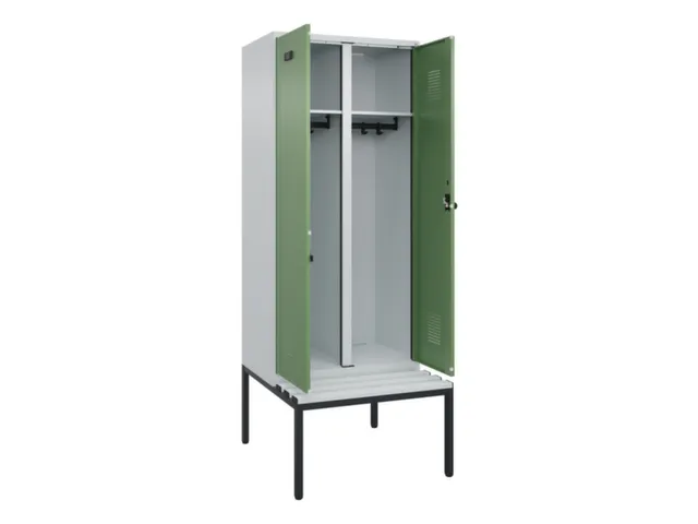 locker met bank,voor scheiding van kleding,HxBxD 2120x800x815mm,2vak