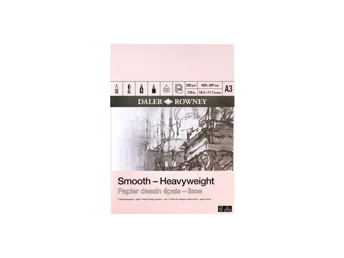Tekenpapier Daler-Rowney Smooth Heavyweight 220gr A3 natuurlijk wit