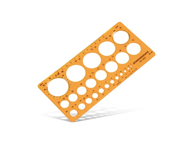 Sjabloon cirkel Standardgraph 1-36mm 25 cirkels met inktrand