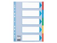 Tabbladen Esselte A4 11-Gaats Karton 5-Delig Met Voorblad Assorti
