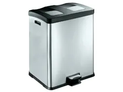 Afvalbak Rejoice EKO 2x30 Liter met kunststof binnenbak RVS
