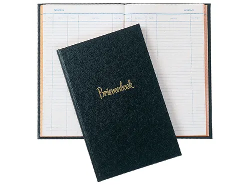 Brievenboek Atlanta gelineerd 200blz 80gr zwart breedfolio