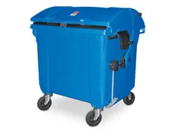 Vuilcontainers,1100l,romp HDPE blauw,HxBxD 1460x1370x1210mm