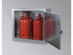 gasflessenkast,v. 2x11kg fles,HxBxD 750x860x400mm,m. dak,vleugeldeur