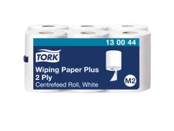 Poetspapier Tork M2 Plus Premium 2-laags 125m wit 130044