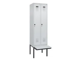 locker met bank,voor scheiding van kleding,HxBxD 2120x600x815mm,2vak - 2