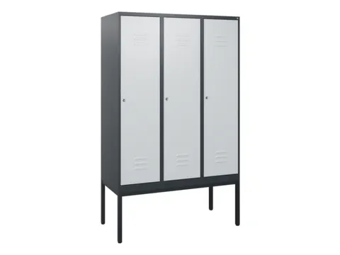 locker,HxBxD 1950x1200x500mm,3vak,vak B 400mm,cil.-slot,voetonderstel