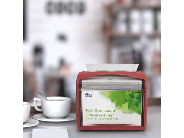 Distributeur de serviettes Xpressnap sur table N4 Signature Line rouge