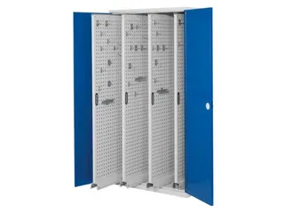 Uitschuifkast 1950x1000x600mm 4uitschuifwanden Ral7035/ Ral5010 - 1