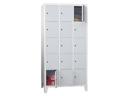 lockerkast,RAL 7035,HxBxD 1850x900x500mm,3x5vakken,vak B 300mm