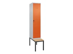 locker met bank,HxBxD 2120x400x815mm,1vak,vak B 400mm,draaigrendel