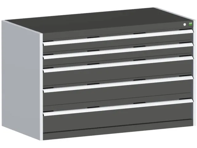 ladekast 800x1300x650mm 5laden zware lasten RAL7035 front RAL7016