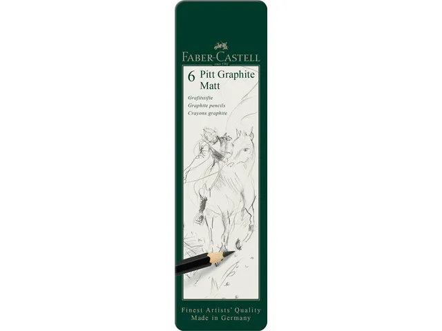 Crayon graphite Faber-Castell Pitt Mat Etui à 6 pièces