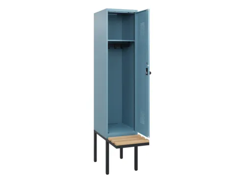 locker met bank,HxBxD 1950x400x815mm,1vak,vak B 400mm,draaigrendel