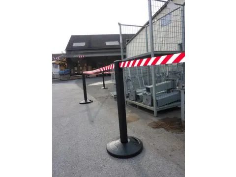 Afzetsysteem Paal Pvc 970x90mm Rubber Band Rood/wit Paal Zwart