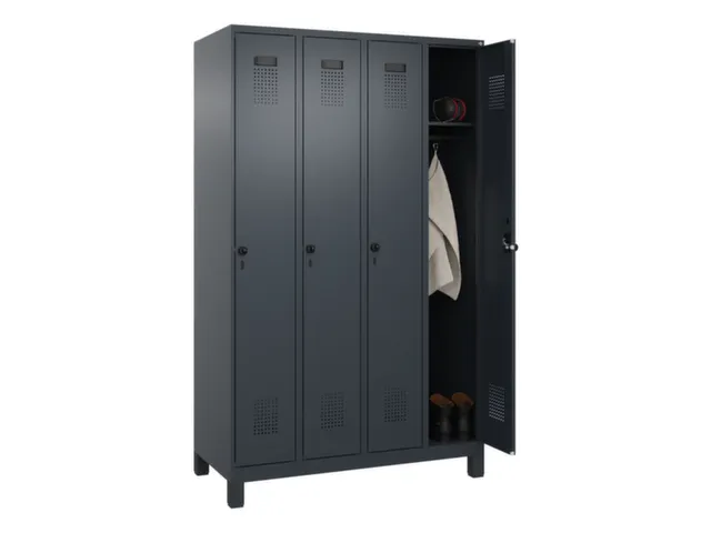 locker,HxBxD 1950x1200x500mm,4vak,vak B 300mm,draaigrendel,voeten
