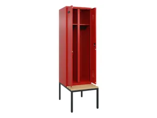 locker met bank,voor scheiding van kleding,HxBxD 2120x600x815mm,2vak - 1