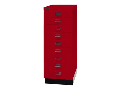 kantoor-ladekast HxBxD 940x349x432mm 9 laden romp kardinaalrood staal