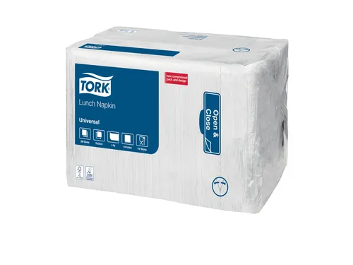 Lunchservet Tork 1-laags 33x33 500st wit 509300