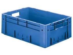 Euronorm Stapelkrat 210x600x400mm 38l Wanden/Bodem Gesloten Blauw