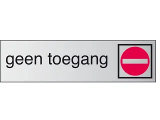 Infobord pictogram geen toegang 165x44mm - 2