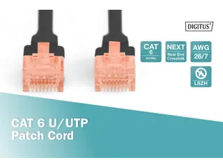 CAT 6 U-UTP patchkabel koper LSZH AWG 26/7 Lengte 5m Zwart - 2
