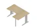 Bureau d’angle 730x1600x1200mm retour à droite chêne/aluminium