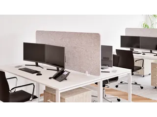 Akoestisch PET-vilt scheidingsscherm bureau lichtgrijs 60x75cm - 7