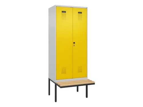locker met bank,voor scheiding van kleding,HxBxD 2120x800x815mm,2vak