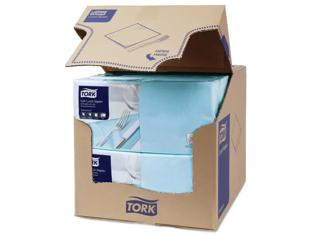 Tork 477871 Soft Lunchservet Advanced Lichtblauw 33x33cm