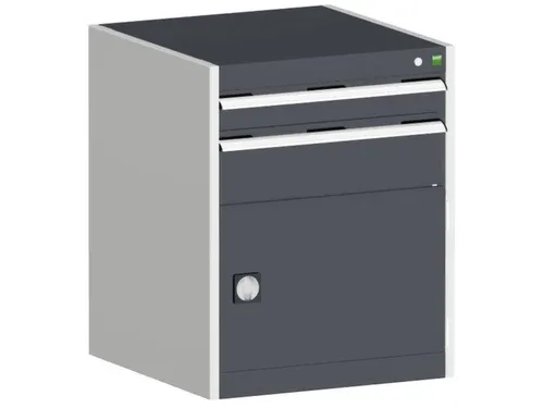 ladekast HxBxD 800x650x525mm 2laden RAL7035 front RAL7016