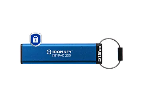 512GB IronKey Keypad 200, FIPS 140-3 Lvl 3 AES-256 versleuteld