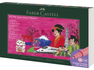 Tekenstift Faber-Castell Pitt Artist Pen Brush set 12 stuks Tokyo - 2