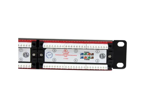 24 Port 1U Rackmount Cat6 Patch Panel